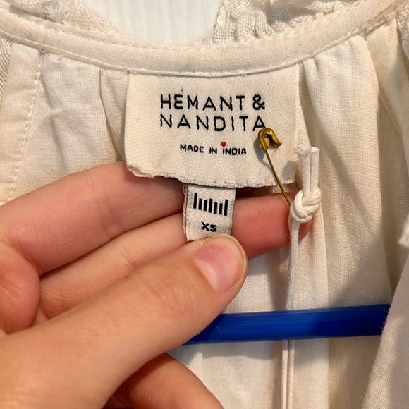 Hemant & Nandita Babydoll Lace Off White Cream Dress XS NWT - Picture 4 of 15